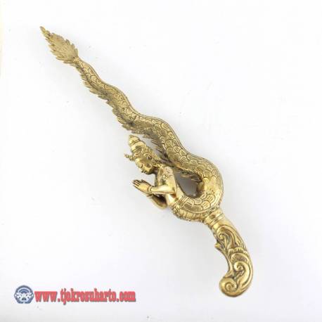 CPR 852 Keris kuningan cor nyi Blorong 44x12 cm (9) HMD