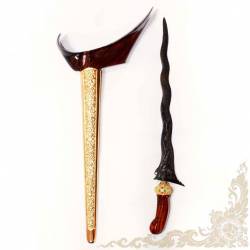 Keris Ladrang Yogya sonokeling selut pamor slorok buntu emas