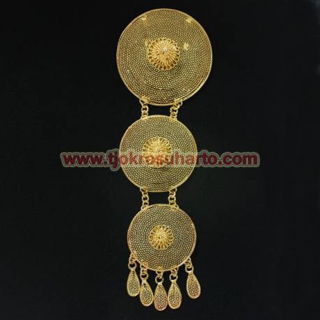 Bros sepuh Emas Bulat susun 3 menir 15,5 cm SYT  (1)