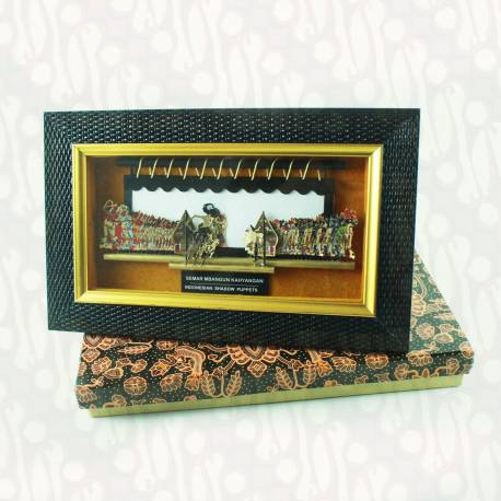 Pigura wayang kulit 26x16 cm Semar Bangun Kayangan WWW