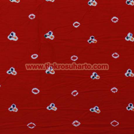Bahan 2 m Kebayak Kembang cengkeh Merah Bendera MYT