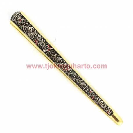 Pendok Yogya 3 mm Slorok buntu Kuning bakar Merak Batu warna BEJ