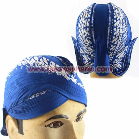 Blangkon Yogya Cap Kemitir kelengan biru dhc 210 57