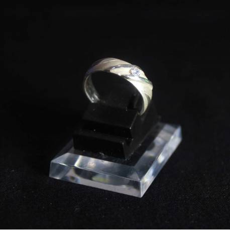 Cincin Perak 925 Pasiran polos Batu circon SYT