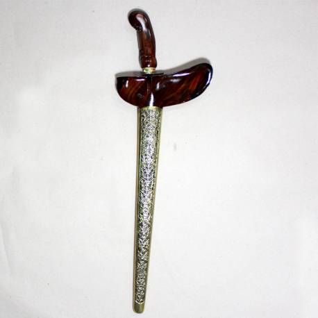 Keris Gayaman Yogya Sonokeling Tatah Winoto kuning Bakar