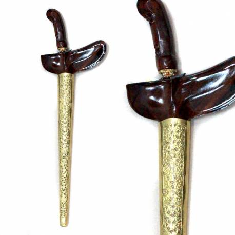 Keris Gayaman Yogya Sonokeling Tatah kerawang Winoto kuningan