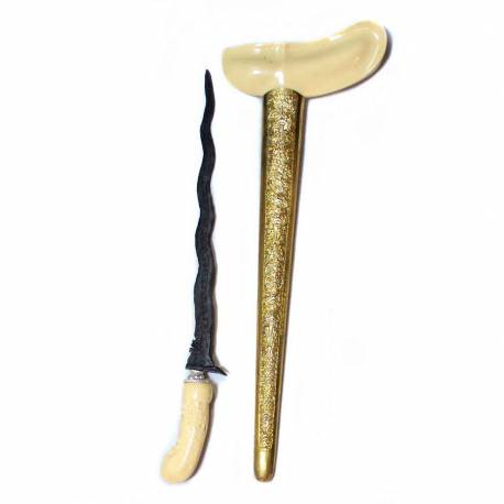 Keris Gayaman Yogya Fiber Tatah kuning emas