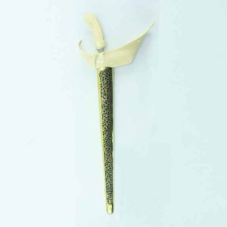 Keris Ladrang Yogya Fiber Tatah kuning emas Bakar