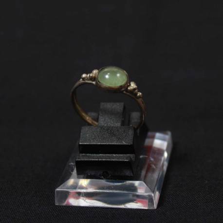 Cincin Perak 925 Batu Coklat Bulat Q