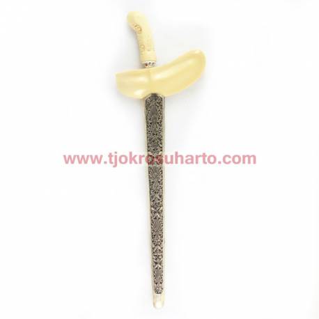 Keris Gayaman Yogya Fiber Tatah perak bakar