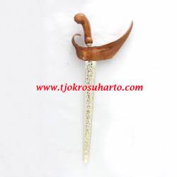 Keris Ladrang Solo Gembol Jati Tatah Kerawang sepuh Perak