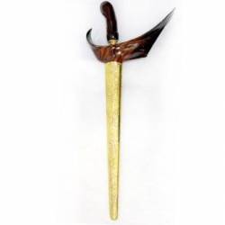 Keris Ladrang Yogya Sonokeling Tatah Kuningan tipis Gagel