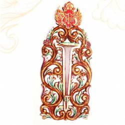 Tempat Keris Dinding Grenjeng singel cat lung HB 27x54 cm CTP 045 WYM