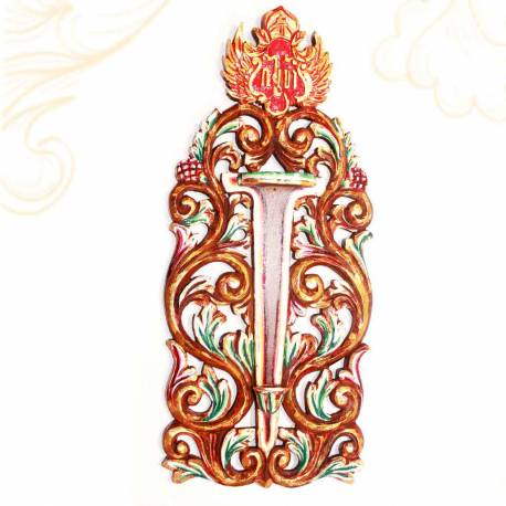 Tempat Keris Dinding Grenjeng singel cat lung HB 27x54 cm CTP 045 WYM