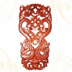 Tempat Keris Dinding Double lung putri duyung kembar 32x65 cm WYM