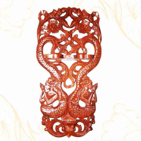Tempat Keris Dinding Double lung putri duyung kembar 32x65 cm WYM