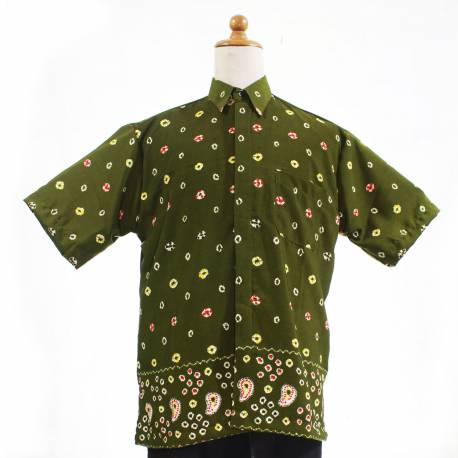 Kemeja Pendek DMB 054 sandwash Jumputan
