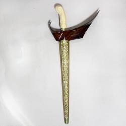 Keris Ladrang Yogya Sonokeling ukir fiber kuningan slorok kerawang