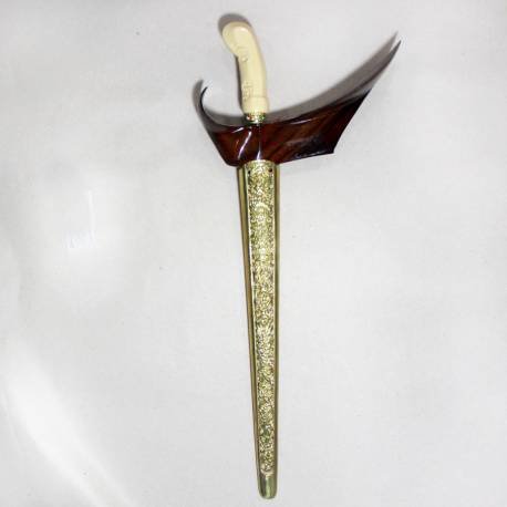 Keris Ladrang Yogya Sonokeling ukir fiber kuningan slorok kerawang