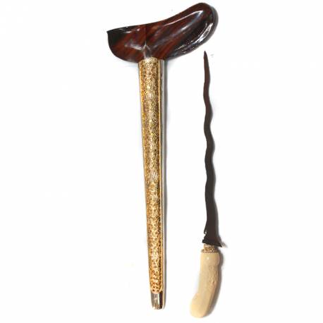 Keris Gayaman Yogya Sonokeling Ukir fiber Kerawang Silih Asih