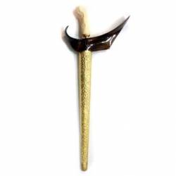 Keris Ladrang Yogya Sonokeling ukir fiber Tatah Kuning emas