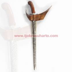 Keris Ladrang Yogya Akasia Tatah Perak bakar