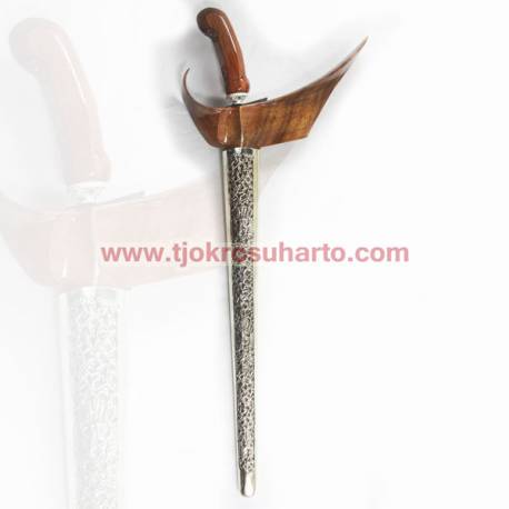 Keris Ladrang Yogya Akasia Tatah Perak bakar