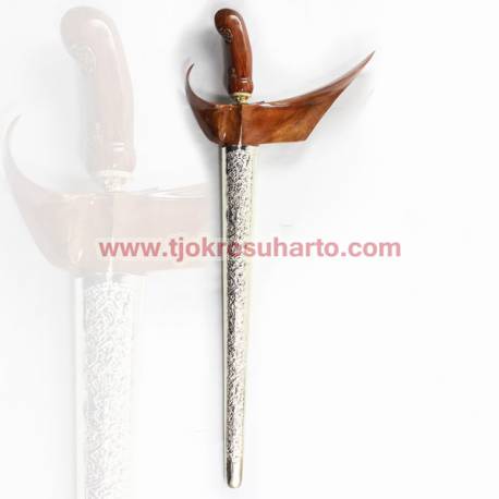Keris Ladrang Yogya Akasia Tatah perak