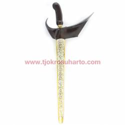 Keris Ladrang Yogya Sonokeling Slorok Kerawang Emas perak