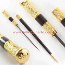 Stock komando Sonokeling Selut Kuningan emas tatah HB