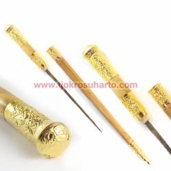 Stock komando cendana Jawa Selut Kuningan emas tatah HB