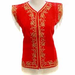 Baju Golek Solo Bludru Minyak LL Merah SGM
