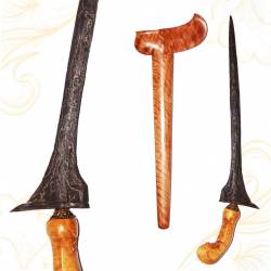 Keris Jalak Tilam Upih Kulit Semongko Lurus Mataram (B1)