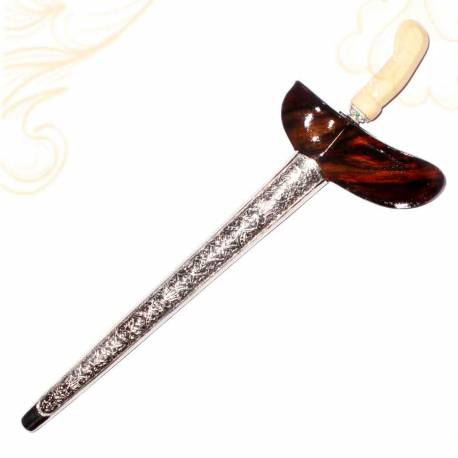 Keris Gayaman Yogya Sonokeling ukir Fiber Slorok Kerawang Crom perak