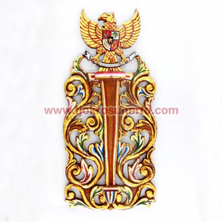 Tempat Keris Dinding Singel Grenjeng Garuda Pancasila 27x55 cm ctp 233 WYM