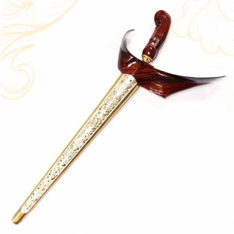 Keris Ladrang Yogya Sonokeling kuningan emas Slorok kerawang perak