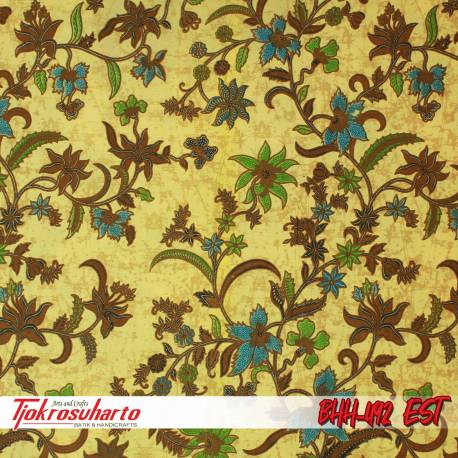 Bahan hem/rok printing sogan Colet mawar biru 240x100 cm cm EST