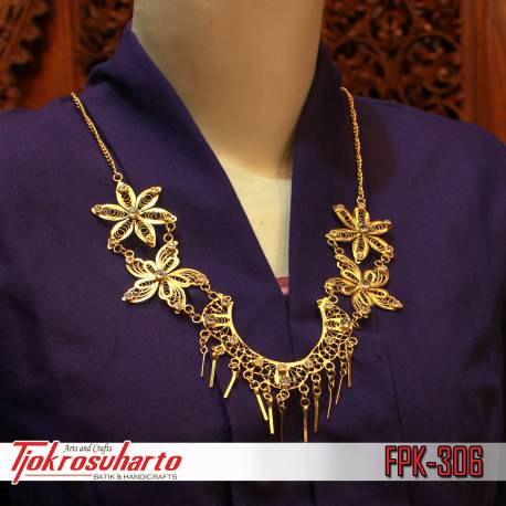 Kalung Trap Bintang daun emas FMM 614 AGS