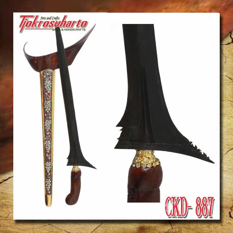 Keris Ladrang Yogya Trembalu Pasopati Kelengan slorok kerawang anggur emas perak batu cpw 041