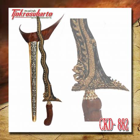 Keris Ladrang Yogya Trembalu Nogo Leong kamarogan slorok emas perak batu cpw 477
