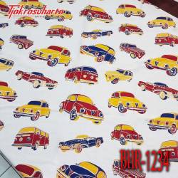 Bahan Sarimbit Katun Prima Printing Mobil Putih SSD