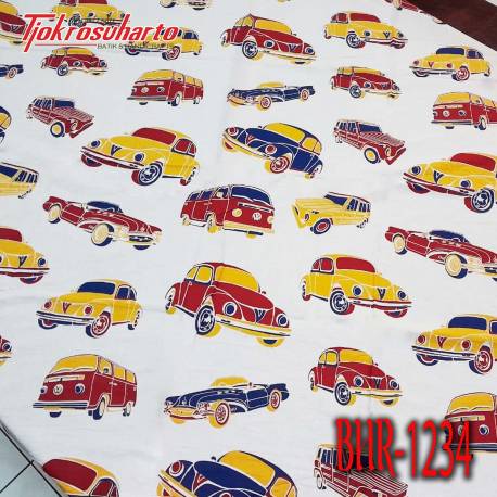 Bahan Sarimbit Katun Prima Printing Mobil Putih SSD